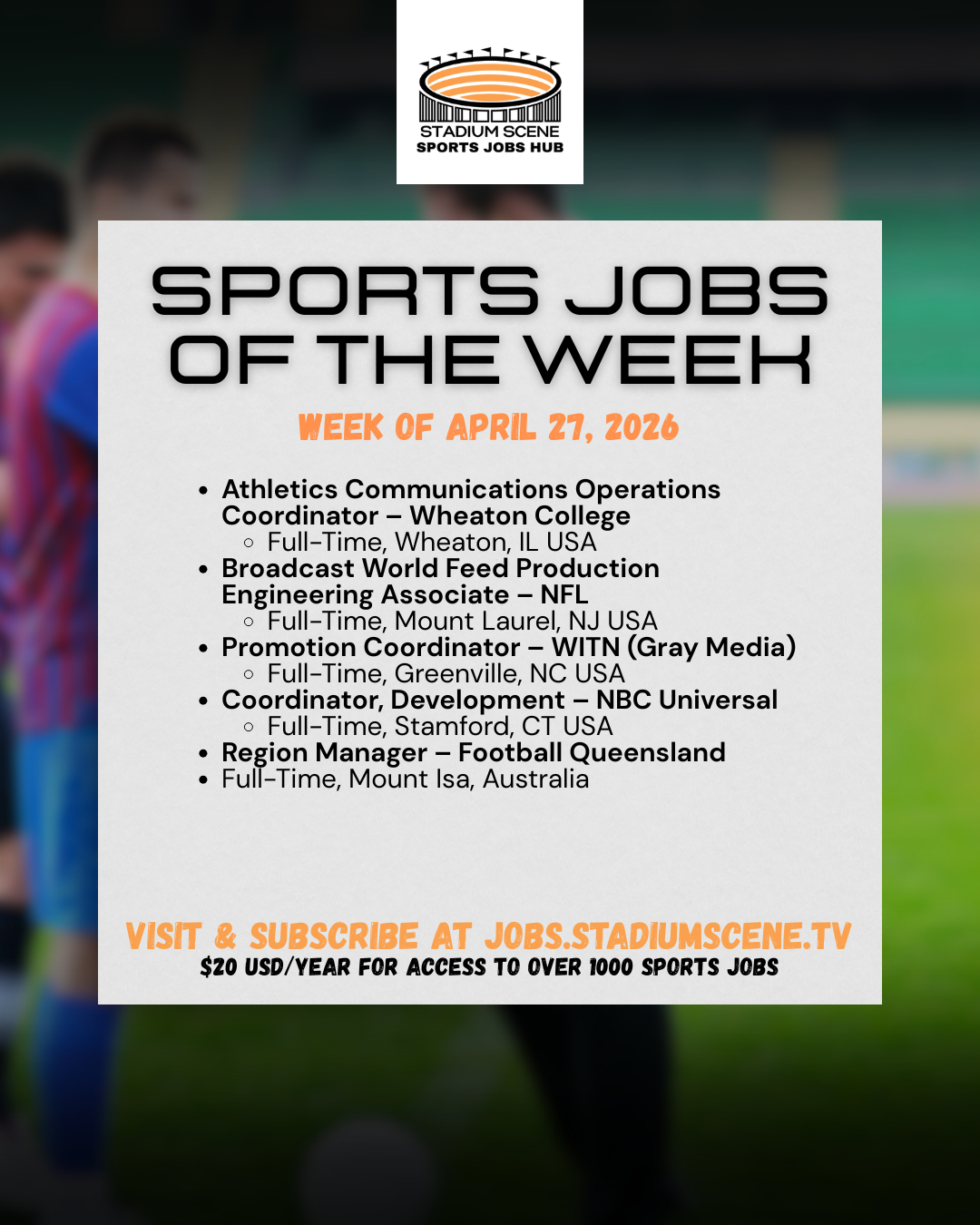 Sports Jobs Rundown - April 29, 2026
