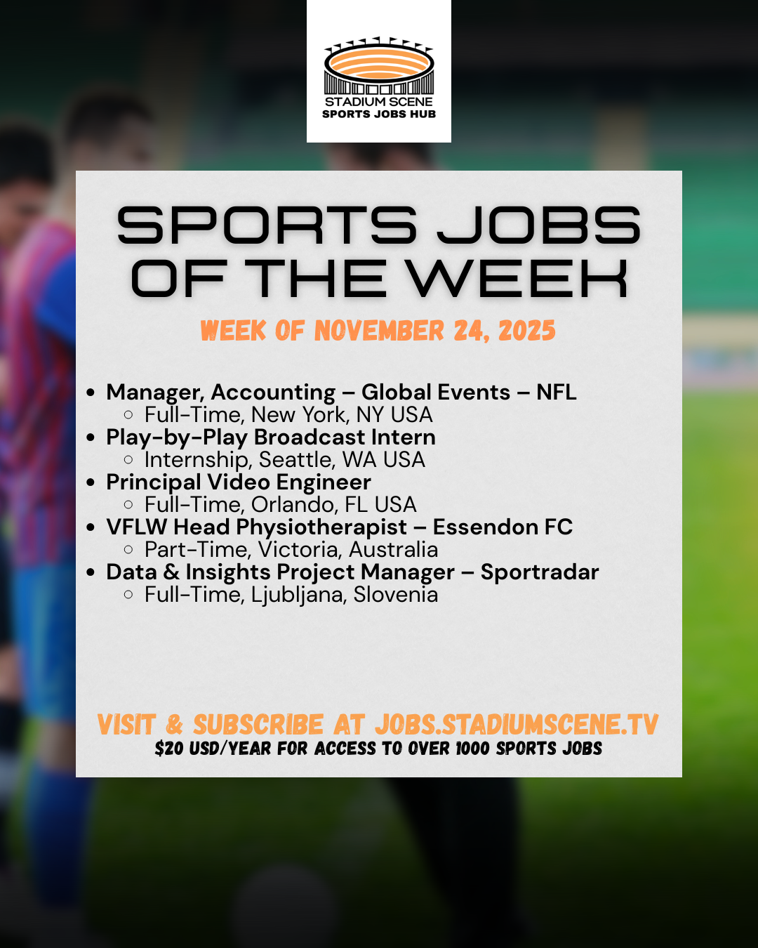 Sports Job of the Week - November 26, 2025 Picture