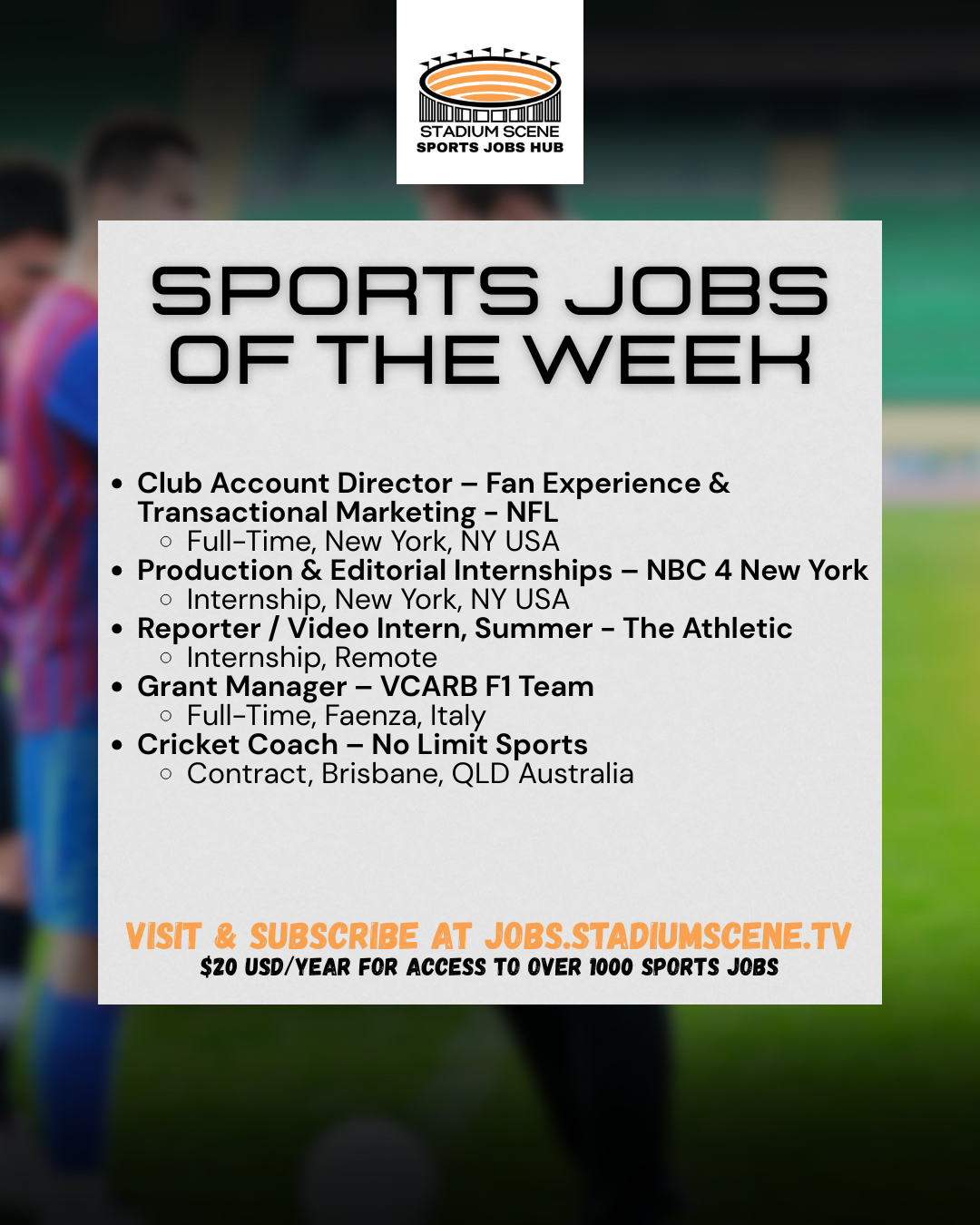 Sports Jobs Rundown - November 12, 2025 Picture
