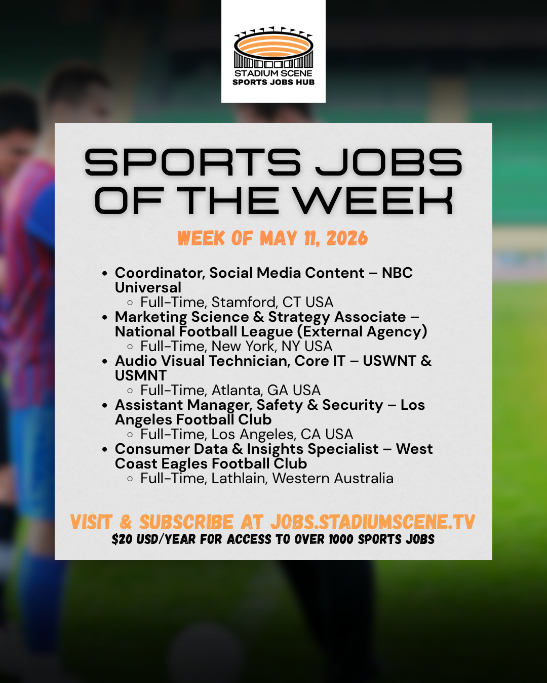 Sports Jobs Rundown - May 13, 2026