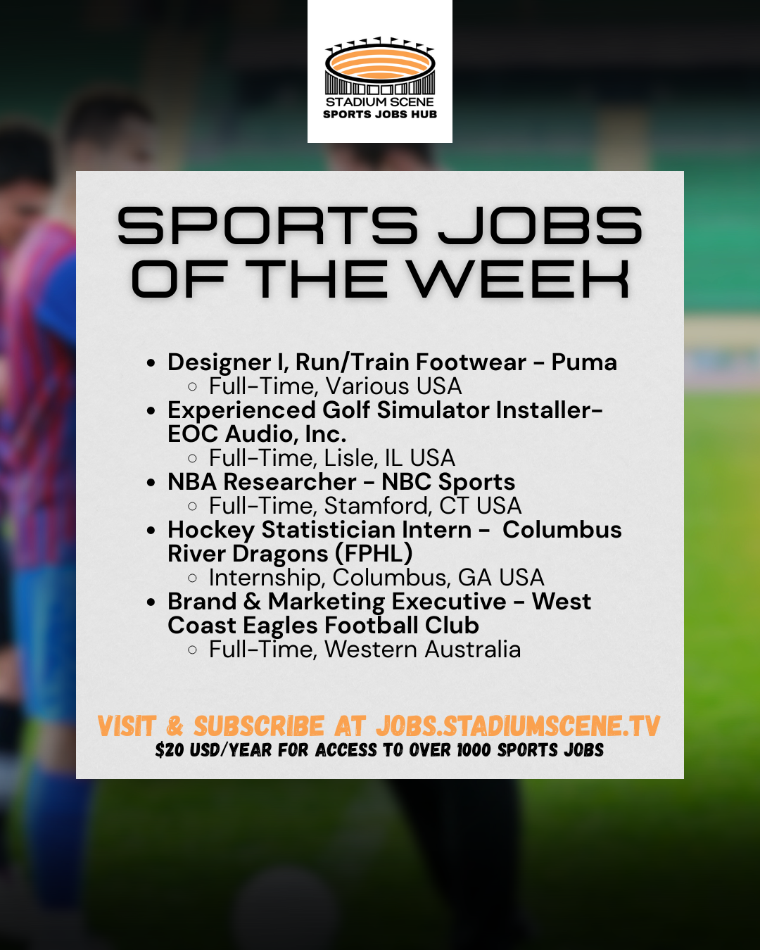 Sports Jobs Rundown - August 13, 2025 Picture