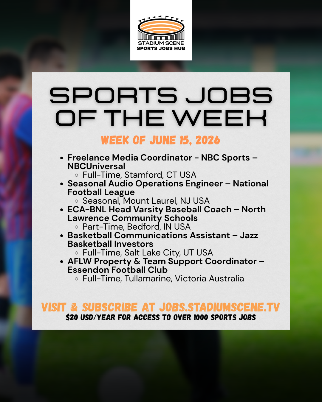Sports Jobs Rundown - June 17, 2026
