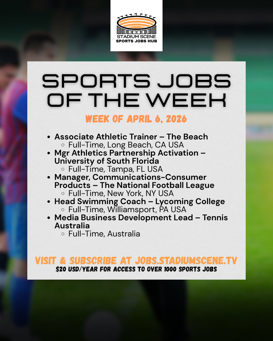 Sports Jobs Rundown - April 8, 2026